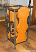 Wood and wrought iron umbrella stand