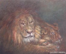 Vastagh Géza (1866-1919): Pihenő oroszlánok