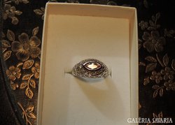 Morganit köves ezüst gyűrű - 1,75 cm belül