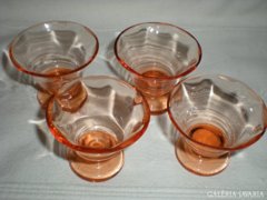 art deco barack rózsaszin likörös pohárkák