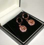 Rose gold aranyozott fülbevaló-topáz kövekkel