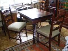 koloniál asztal 4 székkel