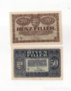 20 - 50 Fillér 1920 , szépek