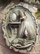 ANTIK KUTYÁVAL JÁTSZÓ LÁNY, FALI DÍSZ