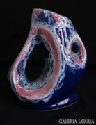 Vallauris-i kék-rózsaszín mázas retro kerámiaváza