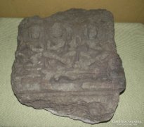 Ancient Hindu carved stone relief,