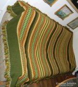 Antique, huge folk hand-woven tablecloth