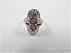 Antik 18K Art Deco gyémántgyűrű