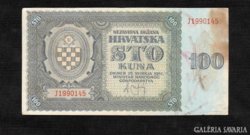 Ritka 100 Kuna 1941  Horvátország 