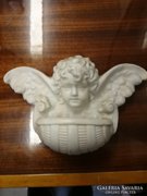 Nagyméretű porcelán angyalkás szenteltvíz tartó 