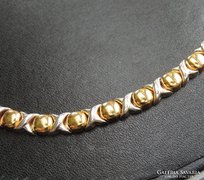 Vastag, arany - ezüst nyaklánc, jelzett, Olaszországból 