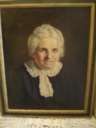 Idős hölgy portréja Olaj vászon kép keretben