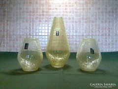 Karcagi fátyolüveg váza 3 db