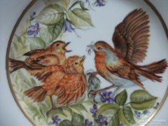 Hutschenreuter kézzel festett madaras dísztál