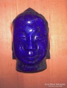 Lápis Lazuli faragott Buddha szobor, amulett