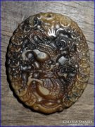 Nefrit jade-jáde kő amulett-medál-talizmán"SÁRKÁNY"