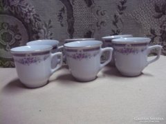 6db pasztell virágos kínai kávés/mokkás csésze
