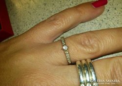 14 kt fehérarany eljegyzési gyémánt gyűrű