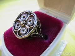 Antik ezüst 'szerencse' ötvös gyűrű