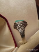 Régi filigrán köves ezüst gyűrű - állítható