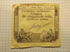  Francia 50 Sols 1793!!, Ritka bankjegy!!