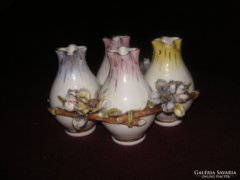 Zsolnay  ??   Antik porcelán kis vázák , nagyon finom , vékony porcelánból , ritkán előforduló db.