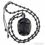 Faragott Obszidián Buddha amulett