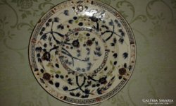Antik Zsolnay bambusz mintás mély tányér