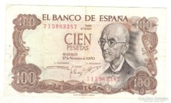 100 peseta. 1970. Spanyol.