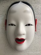 Régebbi Japán Gésa fehér agyag maszk kézzel festett
