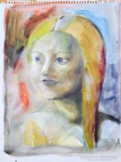 Bíró Antal - Női portré - egy akvarell a francia hagyatékból
