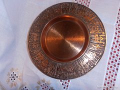 Zsűrizett bronz fali tányér