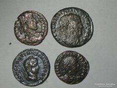 4 db római bronz érme