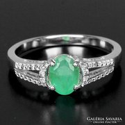 100% valódi kolumbiai smaragd gyűrű 925 ezüst 14k