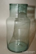 Kis befőttes üveg - nagyon régi, fújt hutaüveg