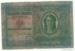 100 korona Bécs 1912 jan. 1. 