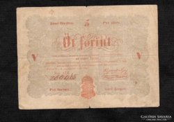 5 forint 1848 Kossuth bankó. 