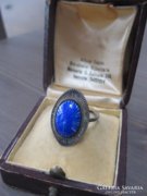 Antik ezüst gyűrű zománc díszítéssel