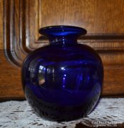 Kék, szakított üveg váza