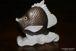Herendi porcelán hal figura, szobor