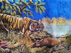 Tiger silk carpet, tapestry