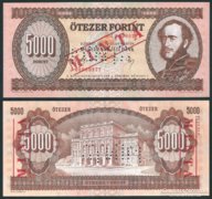 5000 forint 1990 UNC MINTA