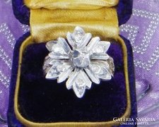 Antik viktoriánus ezüst gyűrű gyémántokkal