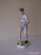 Hollóházi porcelán focista figura