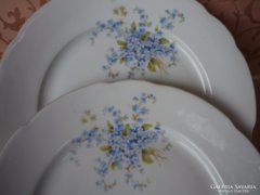Porcelán tányérok nefelejcs mintával - 4db