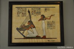 Egyiptomi jelenet pergamenre festve