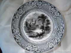 19.sz.-i porcelánfajansz angol tányér WINDSOR CASTLE