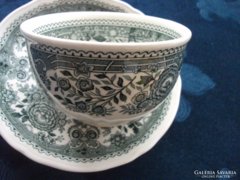 Villeroy&Boch-antik csésze alátéttel-zöld minta(2)