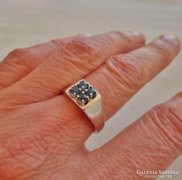 Gyönyörű  art deco valódi zafírköves ezüstgyűrű