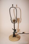 Bronze table lamp with boy statue